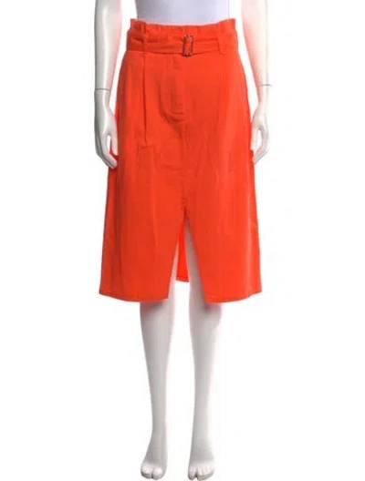 Pre-owned Bellerose Ruffle Embellishment Midi Length Skirt In Orange