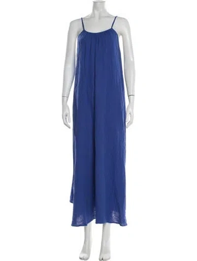 Pre-owned Bellerose Scoop Neck Long Dress In Blue