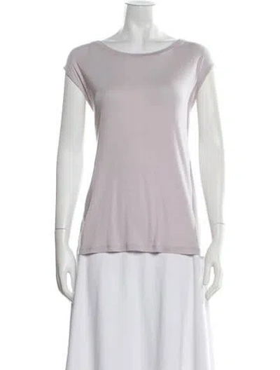 Pre-owned Bellerose Silk Bateau Neckline Top In Purple