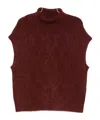 Bellerose Roll-neck Sleeveless Knitted Top In Red