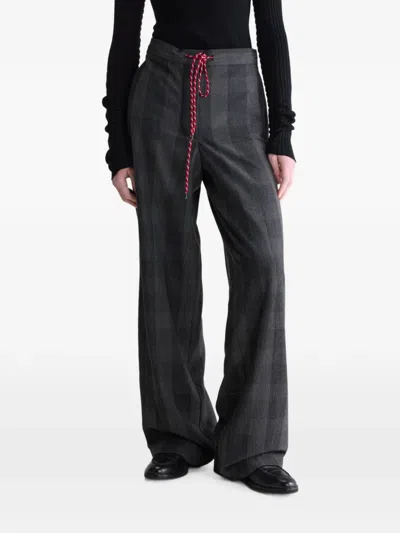 Bellerose Solene Check-pattern Trousers In Blue