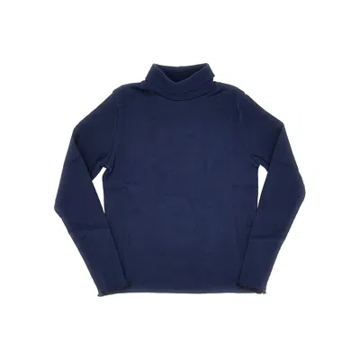 Bellerose Kids' Stretch Cotton Turtleneck In Blue