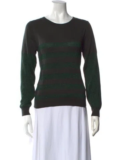 Pre-owned Bellerose Striped Crew Neck Sweater In Green