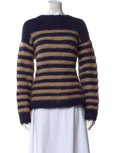 Pre-owned Bellerose Striped Crew Neck Sweater W/ Tags In Blue