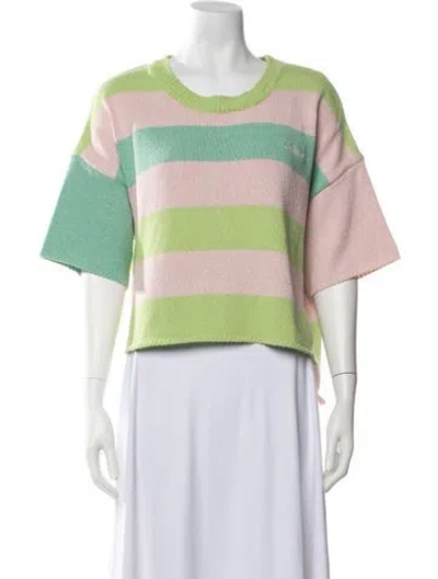 Pre-owned Bellerose Striped Crew Neck Sweater W/ Tags In Green