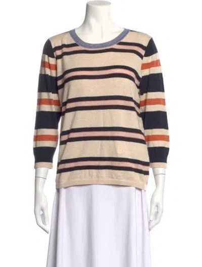 Pre-owned Bellerose Striped Crew Neck Top In Blue