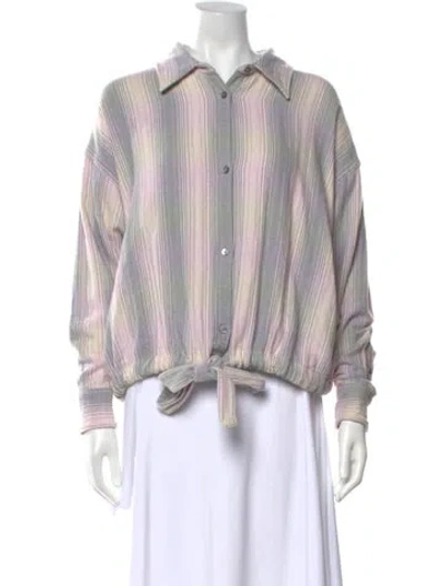 Pre-owned Bellerose Striped Long Sleeve Button-up Top W/ Tags In Multicolor