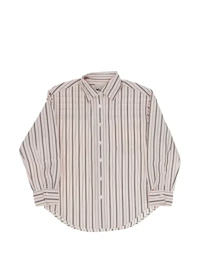 Bellerose Kids' Striped Long-sleeve Shirt In Neutral