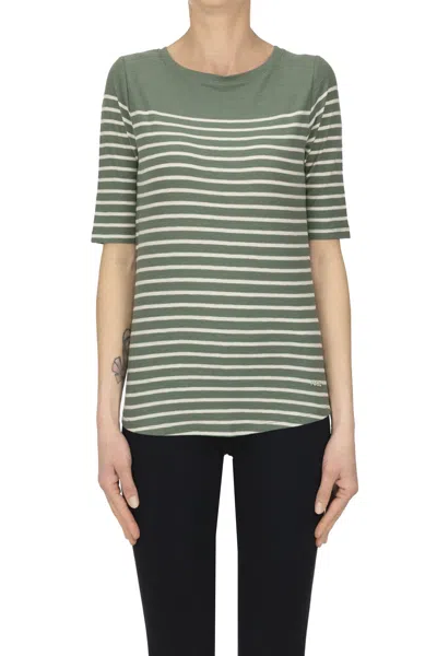 Bellerose Striped T-shirt In Green