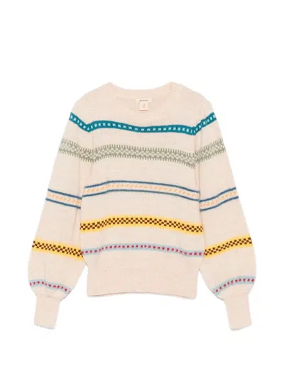 Bellerose Kids' Striped-pattern Sweater In Neutral