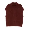 Bellerose Roll-neck Sleeveless Knitted Top In Burgundy