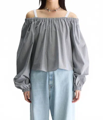 Bellerose Taissa Blouse In Black / White Stripe In Gray