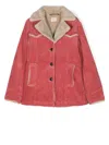 Bellerose Teen Corduroy Notched-lapel Jacket In Pink