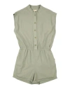 Bellerose Toddler Girl Playsuit Military Green Size 6 Lyocell, Cotton In Green