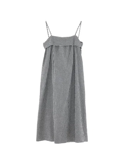 Bellerose Tokyo Gingham-check Dress In Gray
