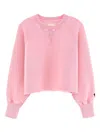 Bellerose V-detail Raw-edge Sweatshirt In Pink