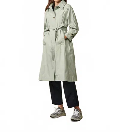 Bellerose Vera Rain Repellant Trench Coat In Sage Mint/yellow In Green