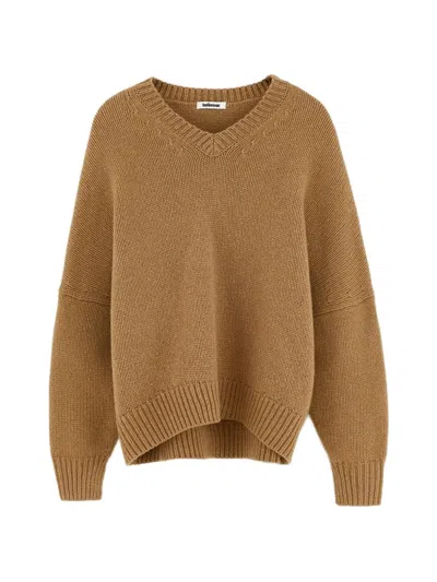 Bellerose V-neck Dropped-shoulder Sweater In Brown