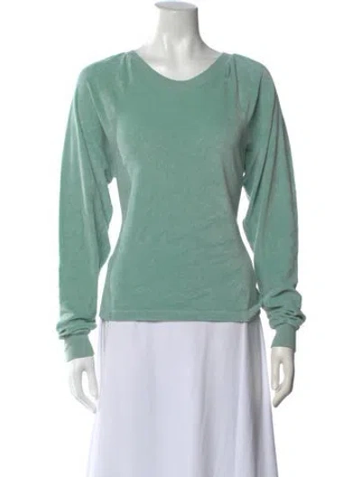 Pre-owned Bellerose V-neck Long Sleeve Top In Green