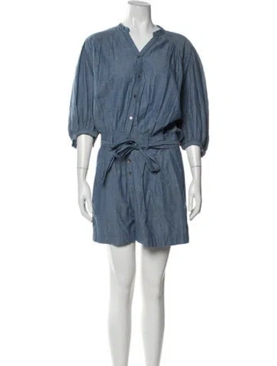 Pre-owned Bellerose V-neck Romper In Blue