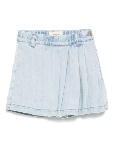 Bellerose Kids' Waves Denim Shorts In Blue