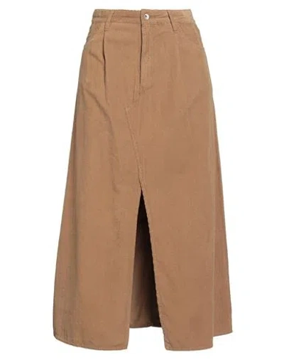 Bellerose Woman Midi Skirt Camel Size M Cotton In Sand