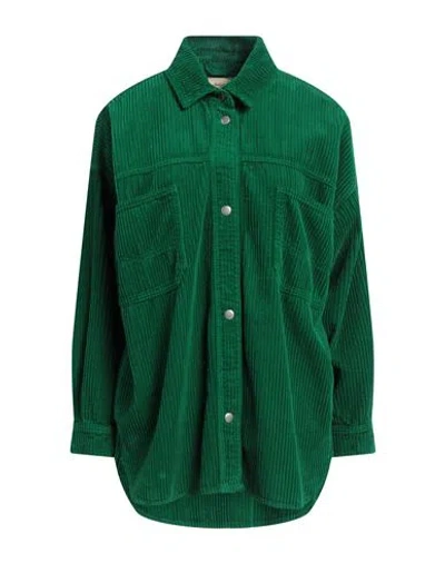 Bellerose Woman Shirt Green Size 2 Cotton