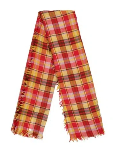 Pre-owned Bellerose Wool Plaid Print Scarf In Red