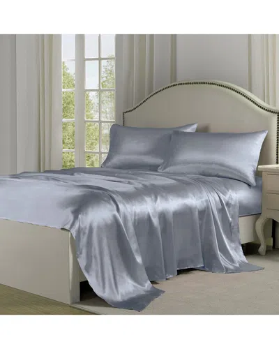 Belles & Whistles Satin Sheet Set In Gray