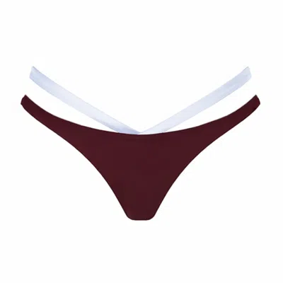 Belletage Swimwear Women's Blue / Brown The Malibu Barbie Reversible Bikini Bottom In Multi