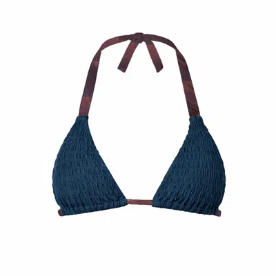 Belletage Swimwear Women's Blue / Brown The Reina Bikini Top