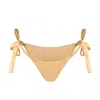 Belletage Swimwear Women's Gold The Champagne Toast Bikini Bottom In Gold