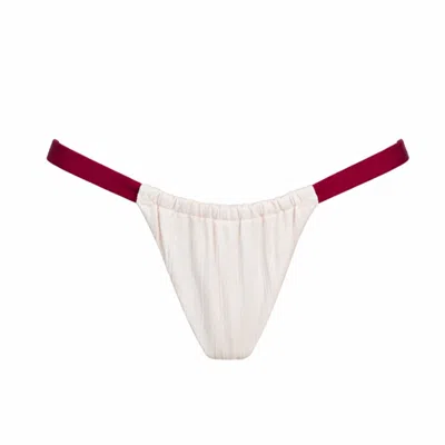 Belletage Swimwear Women's White / Red The Sorbetta Bikini Bottom In Multi