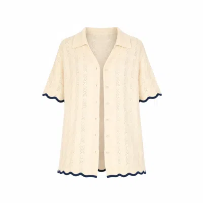 Belletage Swimwear Women's White The Perla Blanca Shirt In Neutral