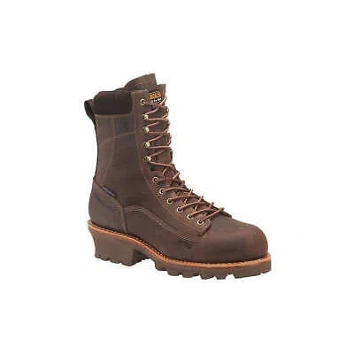 Pre-owned Belleville Carolina Shoe Ca7521 Logger Boot,e,8,brown,pr 34vy22