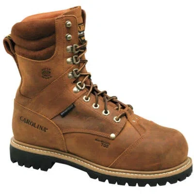 Pre-owned Belleville Carolina Shoe Ca7921 8-inch Work Boot,e,9,brown,pr 34vz53