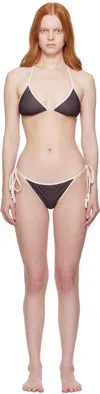 Bellini Bikini Ssense Exclusive Brown & White Daphne Bikini