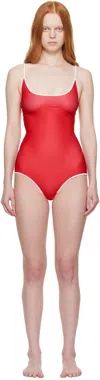 Bellini Bikini Ssense Exclusive Red & White Saona Swimsuit
