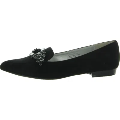 Bellini Fabulous Ii Womens Faux Suede Embellished Loafers In Black
