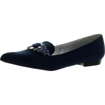 Bellini Fabulous Ii Womens Faux Suede Embellished Loafers In Blue