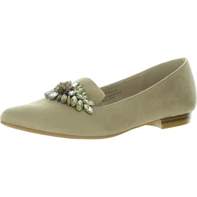 Bellini Fabulous Ii Womens Faux Suede Embellished Loafers In Grey
