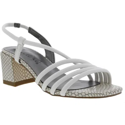 Bellini Fling Womens Slip On Open Toe Heels In White