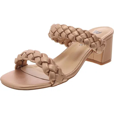 Bellini Fuss Womens Faux Leather Block Heel In Gold