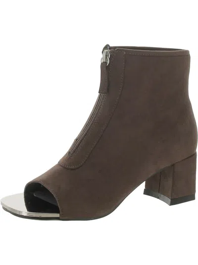 Bellini Jaded Womens Faux Suede Metallic Ankle Boots In Brown