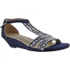 Bellini Laaris Womens Peep Toe Ankle Strap T-strap Sandals In Blue