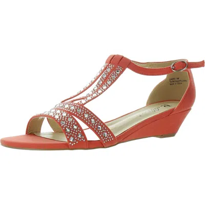 Bellini Laaris Womens Peep Toe Ankle Strap T-strap Sandals In Orange