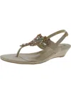 Bellini Loni Womens Canvas Thong T-strap Sandals In White
