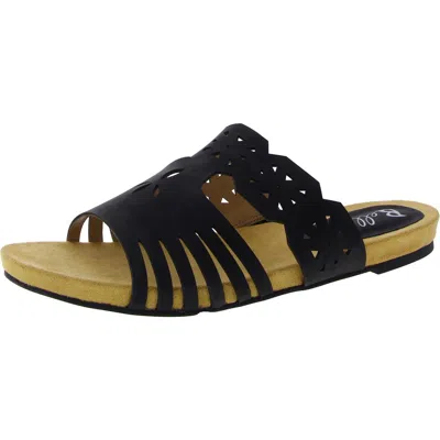 Bellini Nikole Womens Faux Leather Cut-out Flat Sandals In Multi