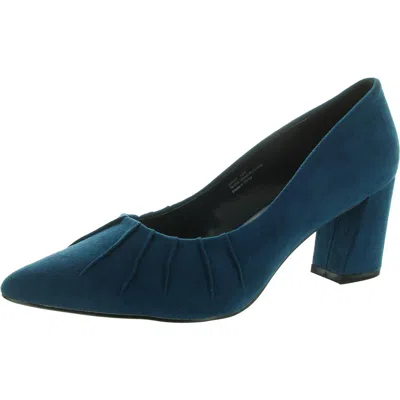 Bellini Vinnie Womens Pointed Toe Slip On Block Heels In Blue