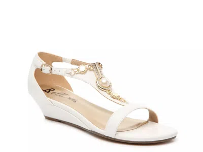 Bellini Wide Width Lynn Wedge Sandal In White